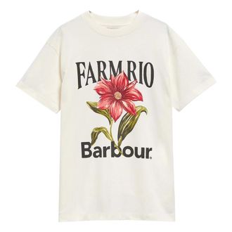 Barbour T-Shirts, female, Beige, Size: S Short Sleeve Jersey Top