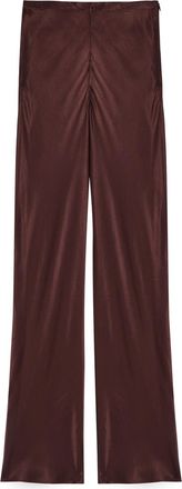 Shona Joy La Lune Flared Satin Trousers - Dark Brown - 16 (UK16 / XL)