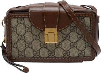 Gucci Pre-owned Crossbody Bag - Dames - Vintage Schoudertas - Bruin - ONE Size - Leer - Vintage