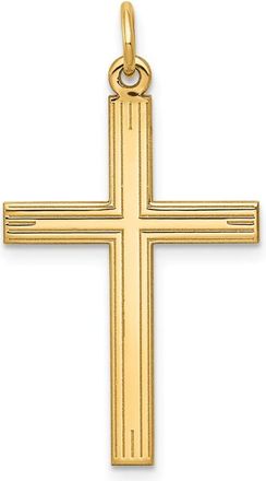 Diamond2Deal 14k Yellow Gold Laser Designed Cross Pendant