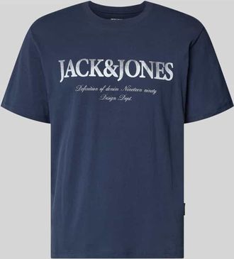 Jack & Jones Jack & Jones T-Shirt aus Baumwolle Modell DEVIN in Marine, Gr&ouml;&szlig;e XXL
