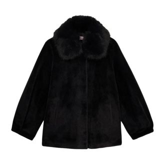 Oltre Jassen, Dames, Zwart, M, Polyester, Korte jas van zachte stof