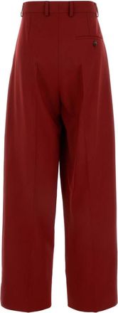 Stella McCartney Stella McCartney Womens Tiziano Red Wool Ruby Wide-leg Pant - Dark Red - Size EU 32 (Womens)