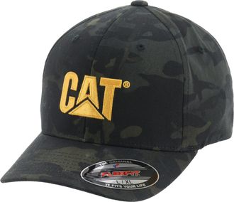 CAT Caterpillar Mens Trademark Flexfit Cap Baseball, Night Camo, L-XL