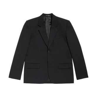Balenciaga Heren, Jassen, Zwart, Maat: S Wol