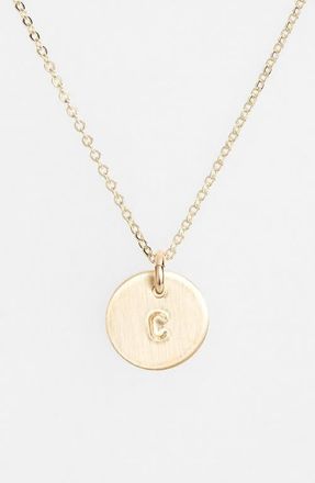 Nashelle 14k-Gold Fill Initial Mini Circle Necklace in 14K Gold Fill C at Nordstrom