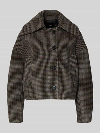 Mango Regular Fit Jacke aus Woll-Mix mit Viskose-Anteil Modell Dita in Mittelbraun, Gr&ouml;&szlig;e XL