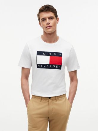 Tommy Hilfiger Mens Big Flag Logo T-Shirt - White - XXXL