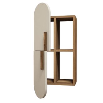 Hanah Home Estanter&iacute;a De Pared De Madera <> - 35 X 22 X 60 Cm - Color Crema De Nogal