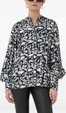 Bruuns Bazaar Blusa con stampa geometrica - Bianco