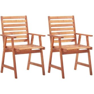 vidaXL Sillas De Comedor De Exterior 2 Uds Madera Maciza De Acacia Vidaxl