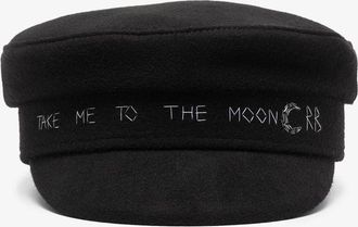 Ruslan Baginskiy Black To The Moon Baker Boy Hat - Womens - Wool