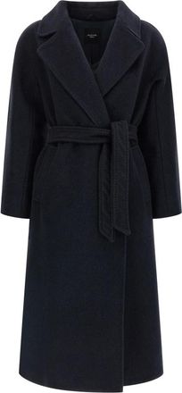 Max Mara Dames, Mantels, Blauw, Maat: S Wol