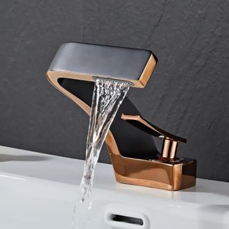 OEM Grifo Mezclador Para Ba&ntilde;o - Grifo De Cobre Para Lavabo De Hotel - N&uacute;cleo De V&aacute;lvula Cer&aacute;mico - Instalaci&oacute;n Monomando - Dise&ntilde;o Ahorrador De Agua (negro