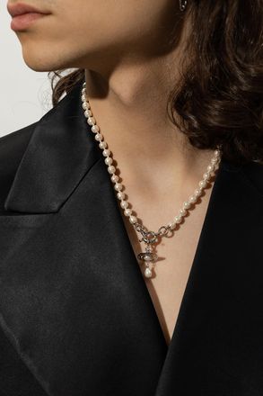 Vivienne Westwood Aleksa Necklace, Mens, Cream