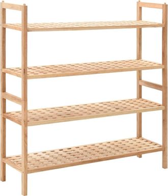 vidaXL Zapatero De Madera Maciza De Nogal 69x26x81 Cm Vidaxl