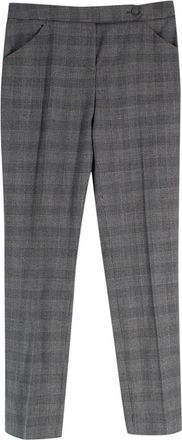 Giorgio Armani Grey Wool-Blend Checked Trouser Size XS