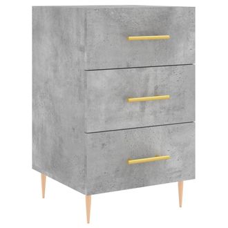 vidaXL Vidaxl - Mesita De Noche Madera De Ingenier&iacute;a Gris Hormig&oacute;n 40x40x66 Cm