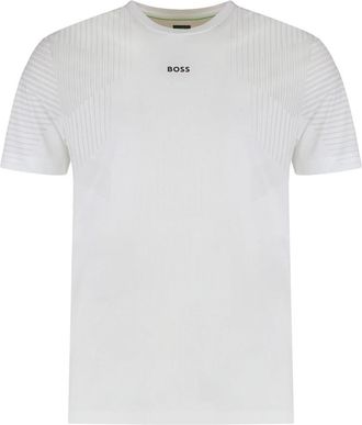 HUGO BOSS Active Quick-dry T-shirt met reflecterende details - Heren - T-shirts - Wit - 2XL - Polyester - Tops