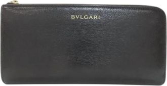 Bulgari Pre-owned Vintage Portemonnee - Dames - Vintage Accessoires - Zwart - ONE Size - Leer - Vintage