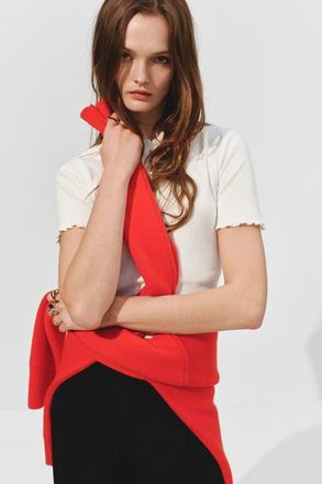 H&M Overlocked jersey top in White at Nordstrom, Size X-Large