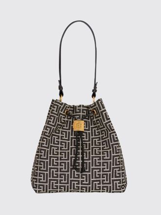 Balmain Zaino modulabile in canvas con monogram jacquard