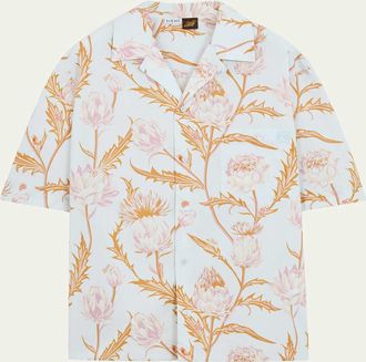 Loewe x Paulas Ibiza Mens Artichoke-Print Short-Sleeve Shirt