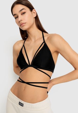 Lascana Triangel-Bikini-Top LSCN BY LASCANA Gina, Damen, Gr. 32, Cup A/B, schwarz, Recycling-Polyamid, unifarben, Bikini-Oberteile Triangel-Bikini-Top, mit la