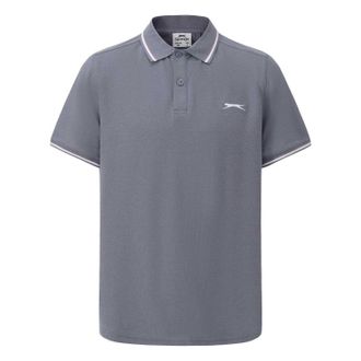 Slazenger Herenpoloshirt met contrasterende punten (Leisteengrijs)