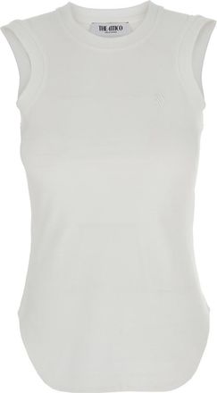 The Attico White Reese Faded Terracotta Tank Top