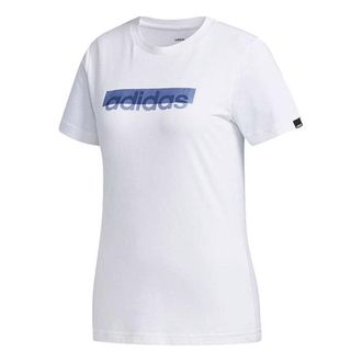 adidas (WMNS) adidas Boxed Logo Graphic T-Shirt Asia Sizing White Teal FM6147