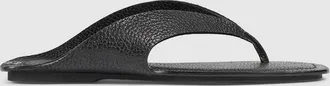 Gucci Mens Thong Sandal With Interlocking G, Black, Leather