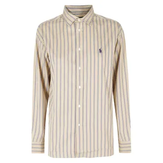 Polo Ralph Lauren Overhemden, Dames, Bruin, S, Katoen, LS Rmsy ST Blouse met lange mouwen