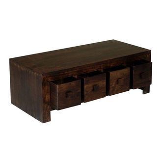 Jaipur Furniture 8 Draw Coffee Table - Mango Wood - L55 x W118 x H40 cm - Dark Finish in Brown