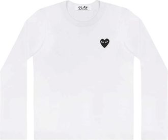 Comme Des Gar&ccedil;ons Tops, Heren, Wit, L, Katoen, Long Sleeve Top