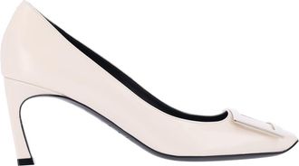 Roger Vivier Cream Trompette Calf Leather Pumps