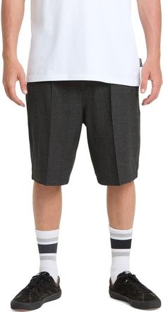 Quiksilver Gilroy Glen Check Pleated Shorts in Iron Gate at Nordstrom, Size 28
