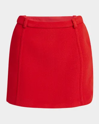 Jil Sander Herringbone Tailored Mini Skirt