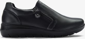 Clarks Womens Un Bay Zip Black Leather Shoes - Size UK 8