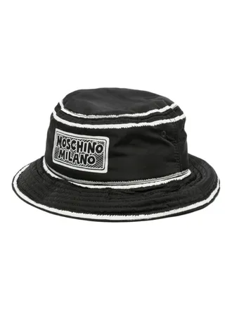 Moschino Vissershoed met logoprint - Zwart