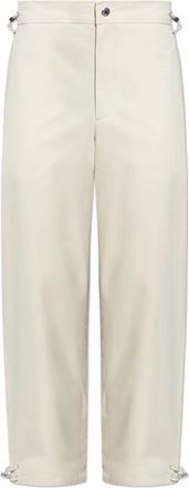 Moncler Casual broek met losse pasvorm - Heren - Wijde Broeken - Beige - XL - Katoen - Broeken