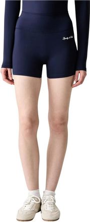 Sporty & Rich Culotte de ciclismo con logo distintivo - Shorts - Mujer - Azul - L