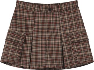 Chocoolate Minigonna plissettata a quadri - Marrone