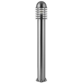 Loops 1m Outdoor Post Bollard Light Polished Steel Vandal Proof External Pathway Lamp in Metallics