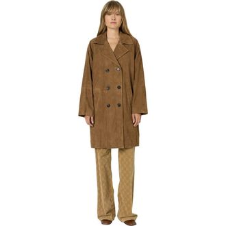 Gerard Darel Manon Suede Double Breasted Jacket in Camel at Nordstrom, Size Medium