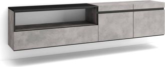 Skraut Home Mueble tv efecto madera cemento 200x35x45cm colgado