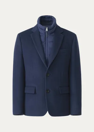 Mackage Mens Sutton Wool Coat with Removable Down Bib