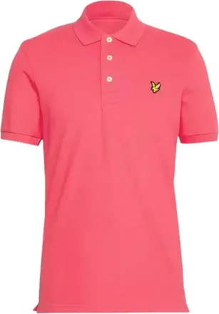 Lyle & Scott Mens Lyle & Scott Electric Pink Plain Polo Shirt - Red - Size: 42