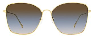 Longchamp LO117S Square Metal Frame Sunglasses - Gold