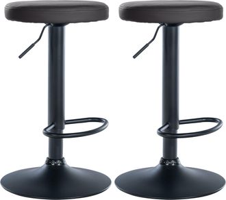 Clp Clp - Set De 2 Taburetes De Bar Ponte En Polipiel Negro Metal Negro Mate